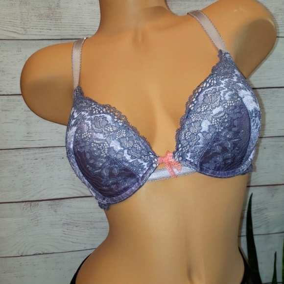 Victoria's Secret Dream Angels Push-up Bra 32 DD 32E Lilac Purple Lace - Picture 2 of 8